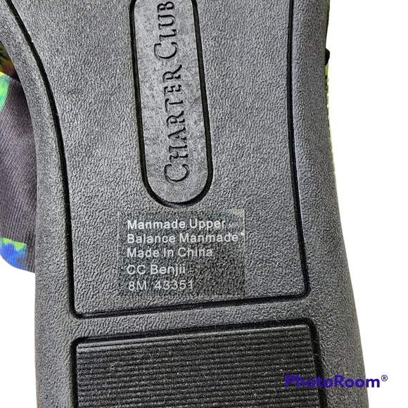 Charter Club Benjii sandals fabric cushioned flip flops sz 8m - Picture 10 of 15